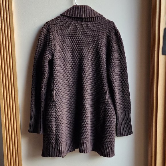 Old Navy Brown Waffle Knit Open Cardigan Size Medium - Picture 15 of 16